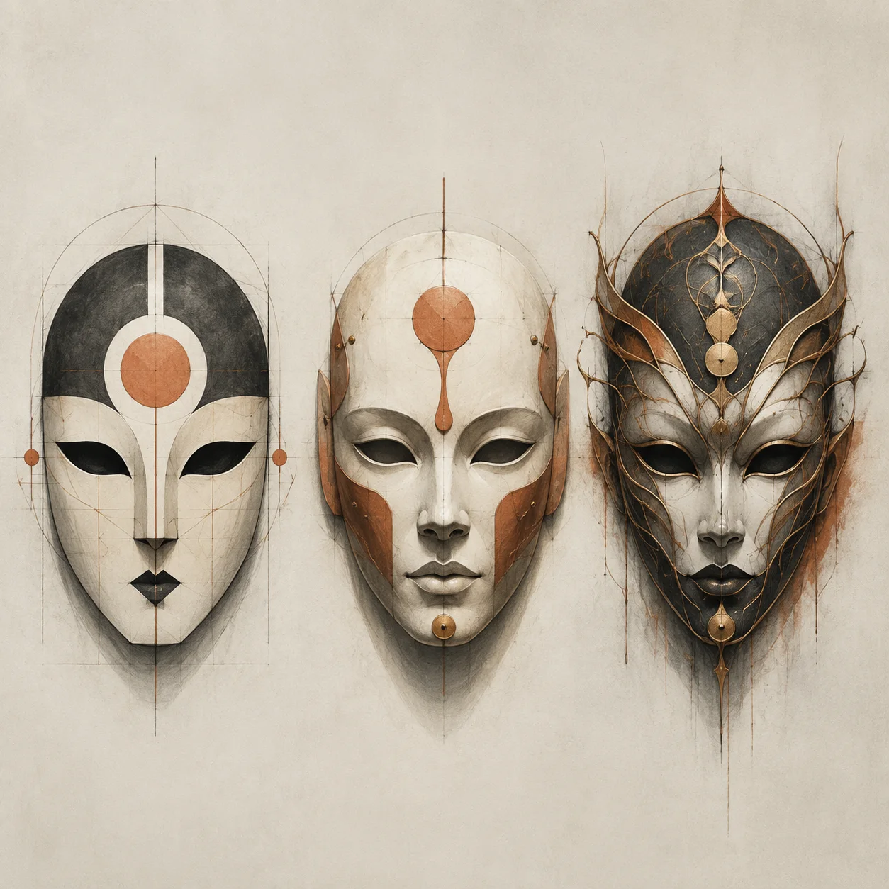 Original contemporary concept illustration for How Silhouette Shapes a Masked Character